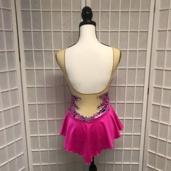 Pink Competition Figure Skating Dress - Picture 3 of 4